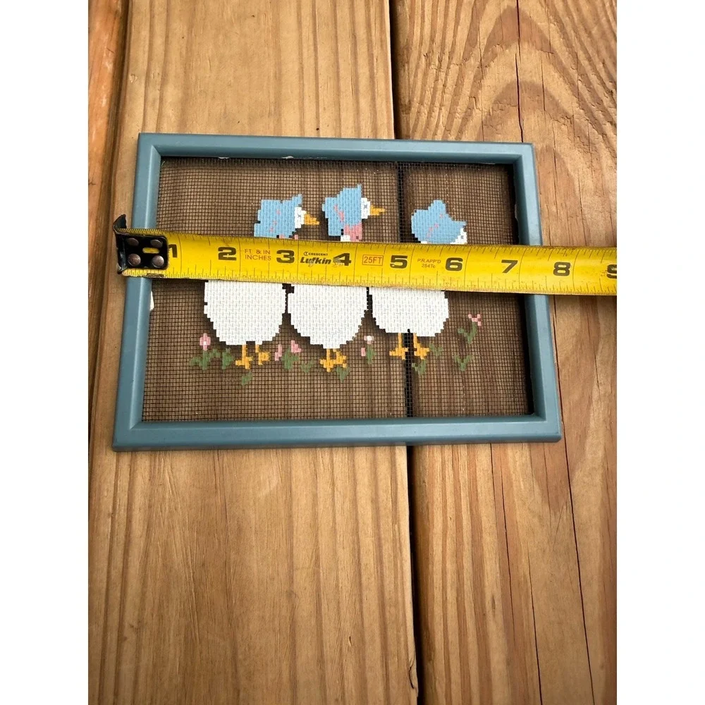 Vtg 80s Pickin Paint Country Geese & Love Is For Sharing Framed Cottagecore